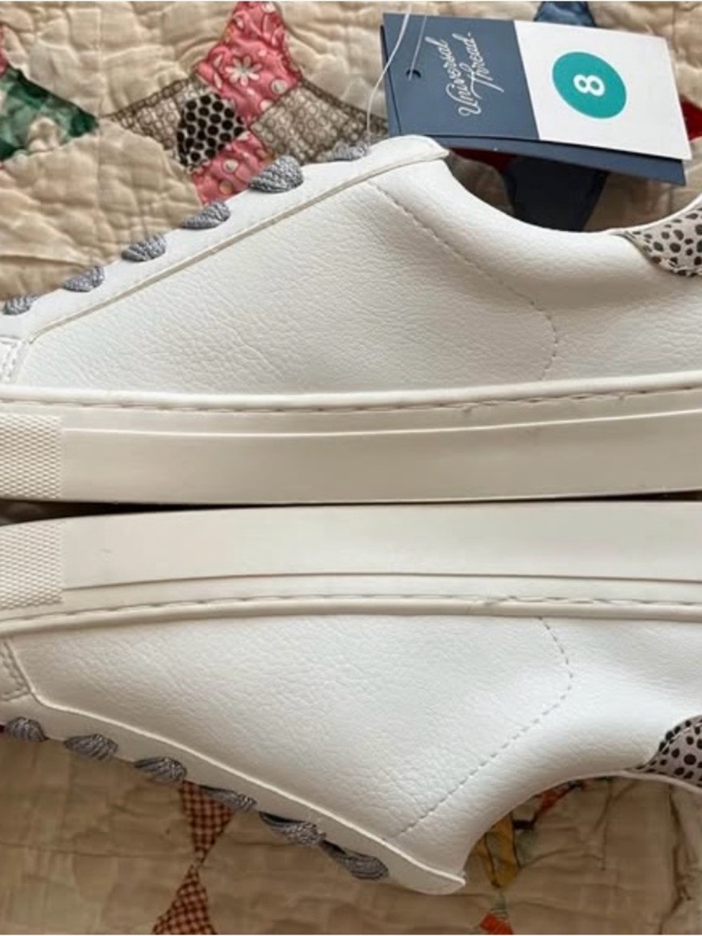 Universal Thread White Sneakers with Gray Speckled Accents - Picture 3 of 6